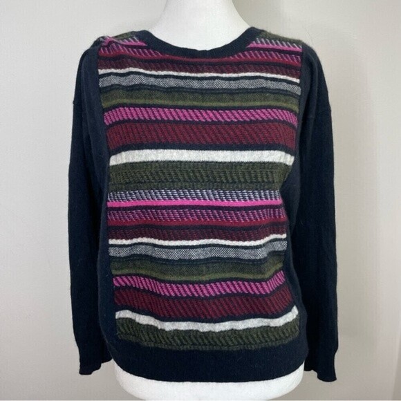 J. CREW wool rabbit hair blend preppy academia retro striped sweater stripe XS/S - Picture 6 of 10